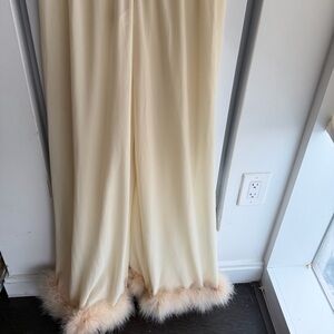 Sleeper Pants with Feather Trim